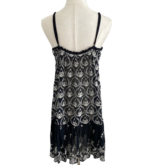 Anthropologie Sheer Embroidered Black and White Mini Dress Size XS New With Tags - Picture 4 of 12
